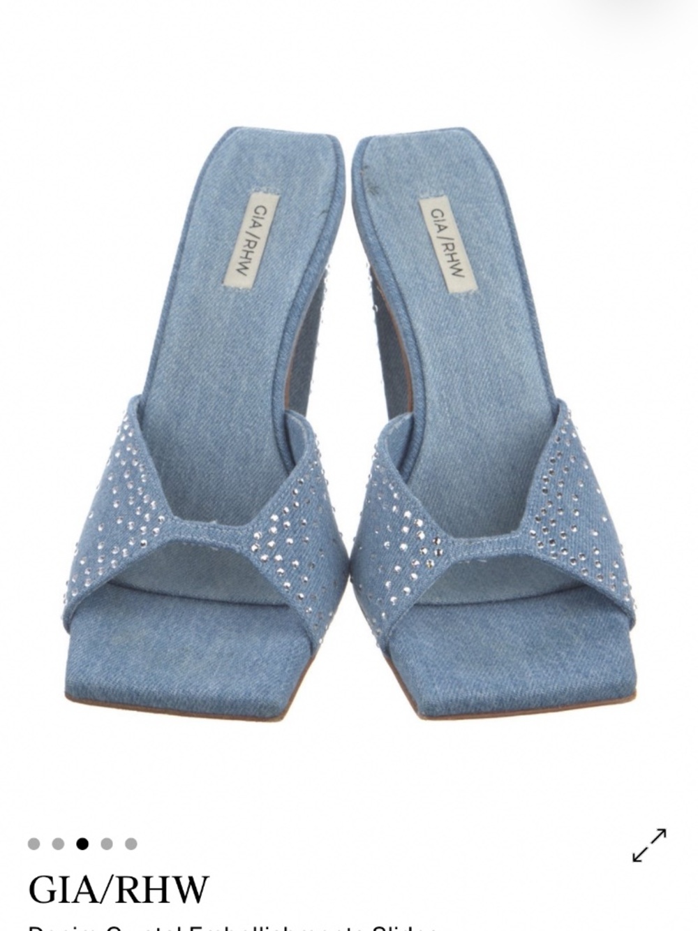 Denim rhinestone heels